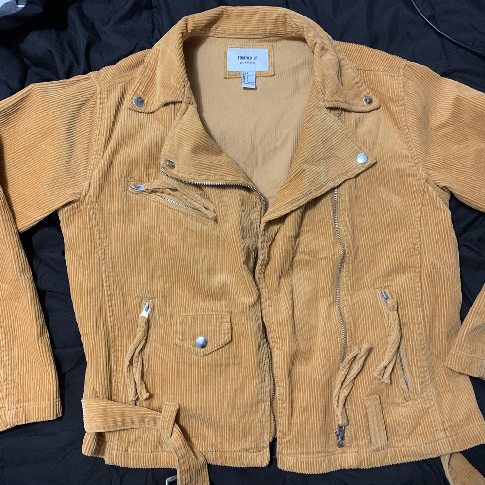 Corduroy Beige Moto Jacket